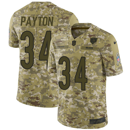 Nike Bears #34 Walter Payton Camo Men's Stitched NFL Limited 2018 Salute To Service Jersey Nike Bears #34 Walter Payton Camo Men's Stitched NFL Limited 2018 Salute To Service Jersey