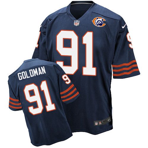 Nike Bears #91 Eddie Goldman Navy Blue Throwback Men's Stitched NFL Elite Jersey Nike Bears #91 Eddie Goldman Navy Blue Throwback Men's Stitched NFL Elite Jersey