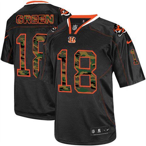 Nike Bengals #18 A.J. Green Black Men's Stitched NFL Elite Camo Fashion Jersey