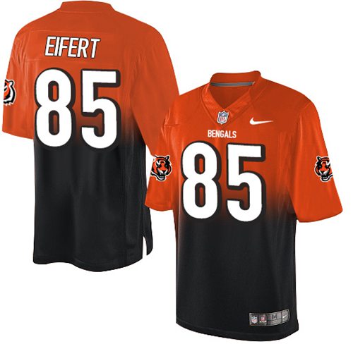 Nike Bengals #85 Tyler Eifert Orange/Black Men's Stitched NFL Elite Fadeaway Fashion Jersey