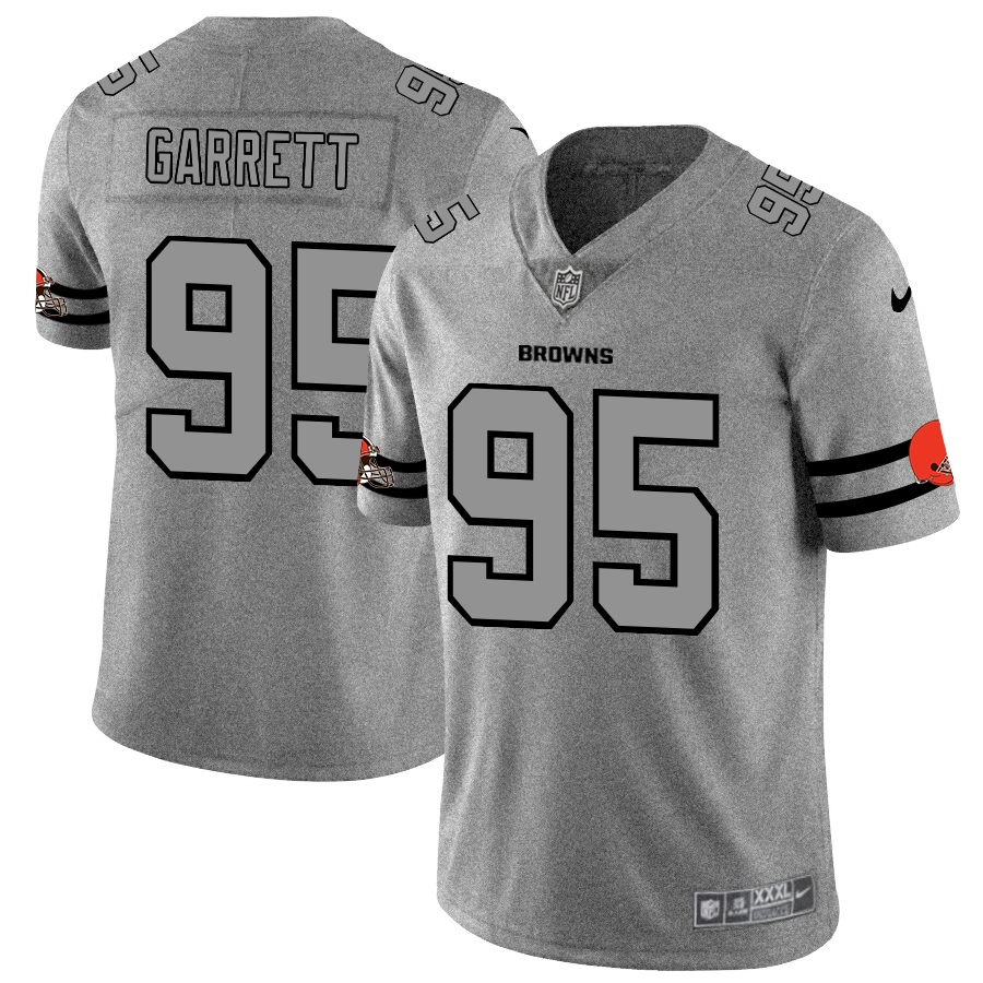Cleveland Browns #95 Myles Garrett Men's Nike Gray Gridiron II Vapor Untouchable Limited NFL Jersey