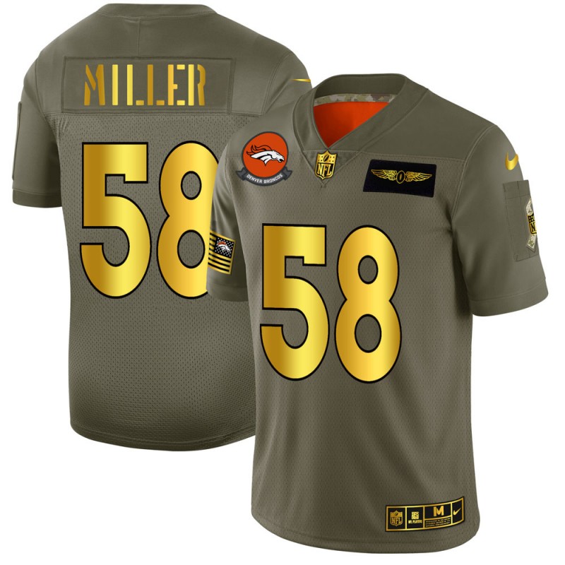 Denver Broncos #58 Von Miller NFL Men's Nike Olive Gold 2019 Salute to Service Limited Jersey Denver Broncos #58 Von Miller NFL Men's Nike Olive Gold 2019 Salute to Service Limited Jersey