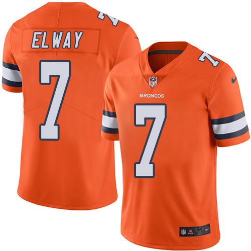 Nike Broncos #7 John Elway Orange Men's Stitched NFL Limited Rush Jersey Nike Broncos #7 John Elway Orange Men's Stitched NFL Limited Rush Jersey