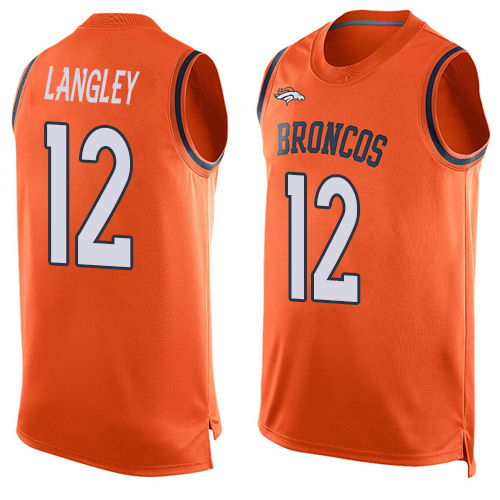 Nike Broncos #12 Brendan Langley Orange Team Color Men's Stitched NFL Limited Tank Top Jersey Nike Broncos #12 Brendan Langley Orange Team Color Men's Stitched NFL Limited Tank Top Jersey