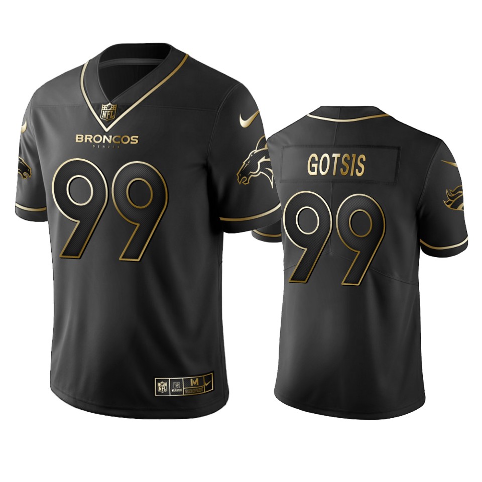 Broncos #99 Adam Gotsis Men's Stitched NFL Vapor Untouchable Limited Black Golden Jersey Broncos #99 Adam Gotsis Men's Stitched NFL Vapor Untouchable Limited Black Golden Jersey