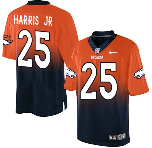 Nike Broncos #25 Chris Harris Jr Orange/Navy Blue Men's Stitched NFL Elite Fadeaway Fashion Jersey Nike Broncos #25 Chris Harris Jr Orange/Navy Blue Men's Stitched NFL Elite Fadeaway Fashion Jersey