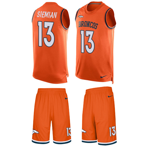 Nike Broncos #13 Trevor Siemian Orange Team Color Men's Stitched NFL Limited Tank Top Suit Jersey Nike Broncos #13 Trevor Siemian Orange Team Color Men's Stitched NFL Limited Tank Top Suit Jersey