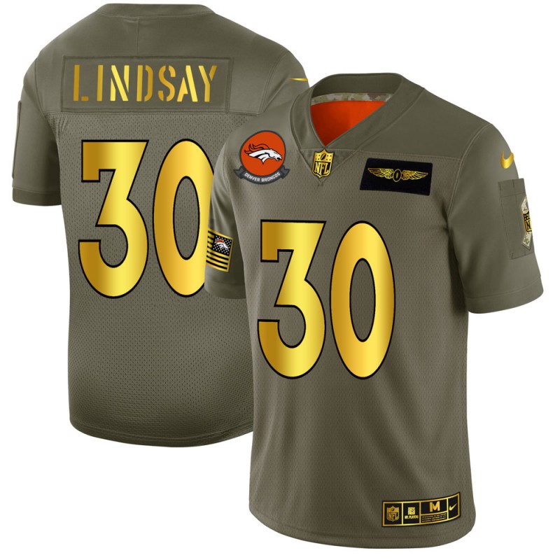 Denver Broncos #30 Phillip Lindsay NFL Men's Nike Olive Gold 2019 Salute to Service Limited Jersey Denver Broncos #30 Phillip Lindsay NFL Men's Nike Olive Gold 2019 Salute to Service Limited Jersey