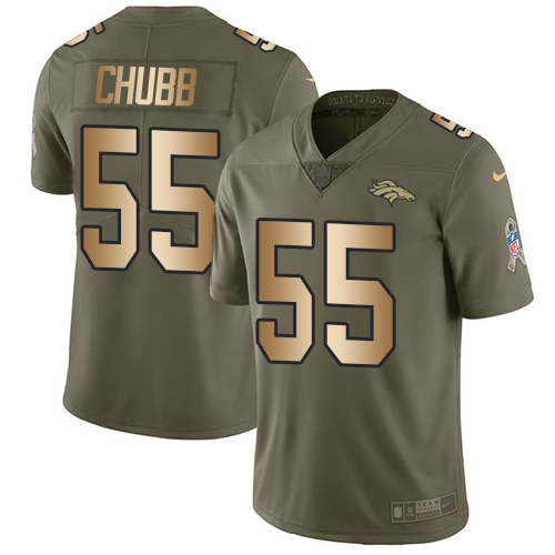 Nike Broncos #55 Bradley Chubb Olive/Gold Men's Stitched NFL Limited 2017 Salute To Service Jersey Nike Broncos #55 Bradley Chubb Olive/Gold Men's Stitched NFL Limited 2017 Salute To Service Jersey