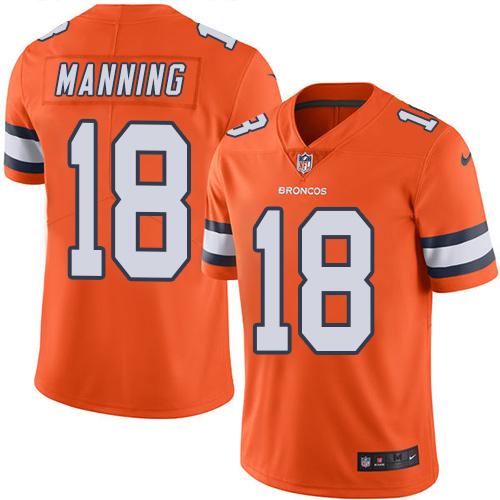 Nike Broncos #18 Peyton Manning Orange Men's Stitched NFL Limited Rush Jersey Nike Broncos #18 Peyton Manning Orange Men's Stitched NFL Limited Rush Jersey