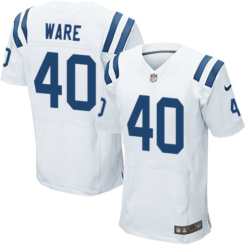 Nike Colts #40 Spencer Ware White Men's Stitched NFL Elite Jersey Nike Colts #40 Spencer Ware White Men's Stitched NFL Elite Jersey
