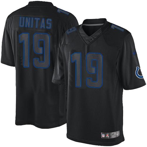 Nike Colts #19 Johnny Unitas Black Men's Stitched NFL Impact Limited Jersey Nike Colts #19 Johnny Unitas Black Men's Stitched NFL Impact Limited Jersey