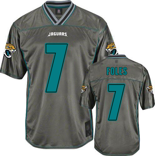 Nike Jaguars #7 Nick Foles Grey Men's Stitched NFL Elite Vapor Jersey