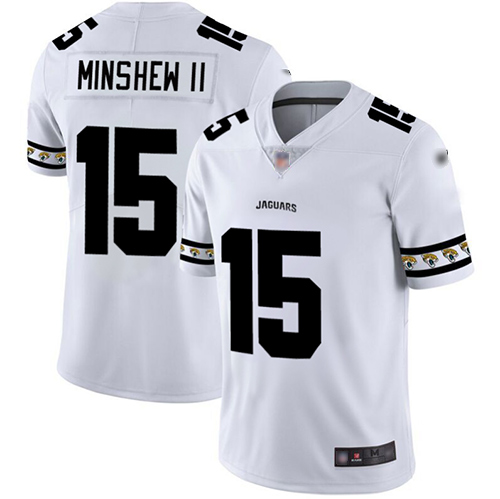 Nike Jaguars #15 Gardner Minshew II White Men's Stitched NFL Limited Team Logo Fashion Jersey