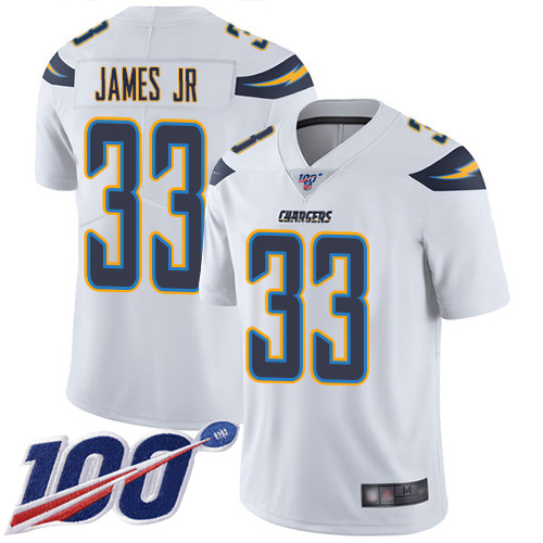 Nike Chargers #33 Derwin James Jr White Men's Stitched NFL 100th Season Vapor Limited Jersey Nike Chargers #33 Derwin James Jr White Men's Stitched NFL 100th Season Vapor Limited Jersey
