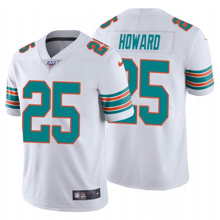 Nike Dolphins #25 Xavien Howard White Alternate Men's Stitched NFL 100th Season Vapor Untouchable Limited Jersey