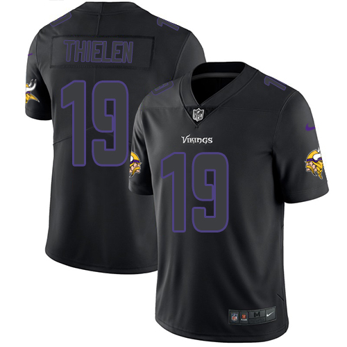 Nike Vikings #19 Adam Thielen Black Men's Stitched NFL Limited Rush Impact Jersey Nike Vikings #19 Adam Thielen Black Men's Stitched NFL Limited Rush Impact Jersey