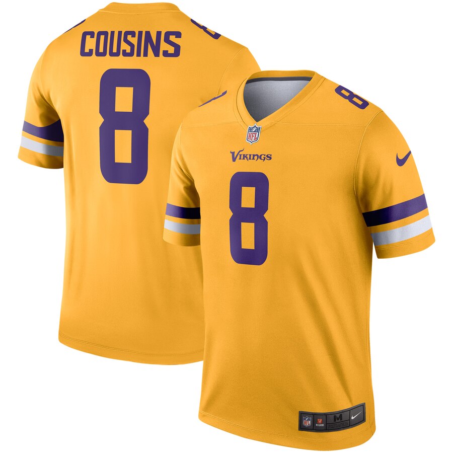 Minnesota Vikings #8 Kirk Cousins Nike Inverted Legend Jersey Gold Minnesota Vikings #8 Kirk Cousins Nike Inverted Legend Jersey Gold