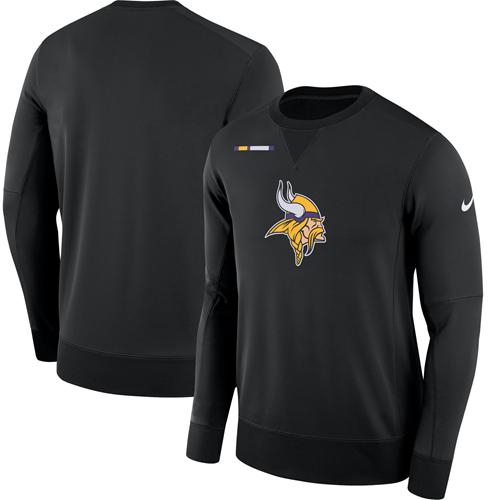 Men's Minnesota Vikings Nike Black Sideline Team Logo Performance Sweatshirt Men's Minnesota Vikings Nike Black Sideline Team Logo Performance Sweatshirt