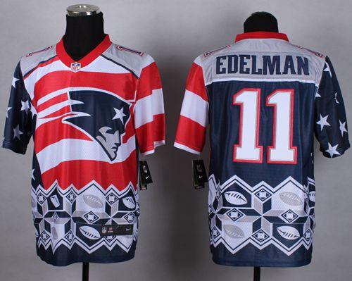 Nike Patriots #11 Julian Edelman Navy Blue Men's Stitched NFL Elite Noble Fashion Jersey