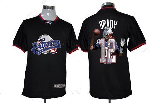 Nike Patriots #12 Tom Brady Black Men's NFL Game All Star Fashion Jersey