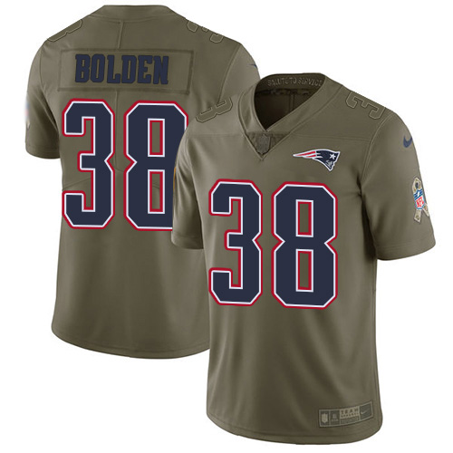 Nike Patriots #38 Brandon Bolden Navy Blue Team Color Men's Stitched NFL Limited Rush Tank Top Jersey