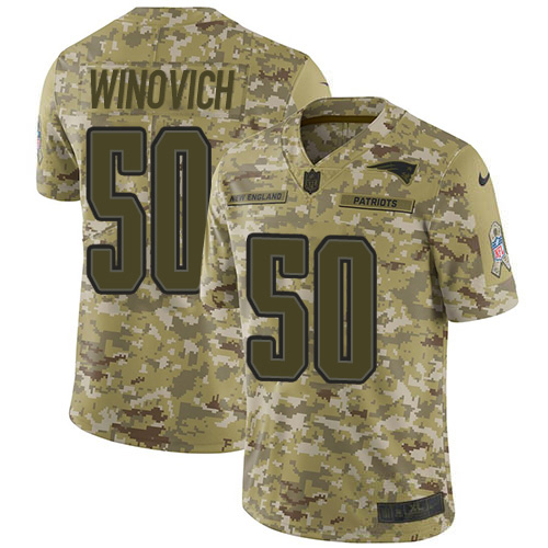 Nike Patriots #50 Chase Winovich Camo Men's Stitched NFL Limited 2018 Salute To Service Jersey Nike Patriots #50 Chase Winovich Camo Men's Stitched NFL Limited 2018 Salute To Service Jersey