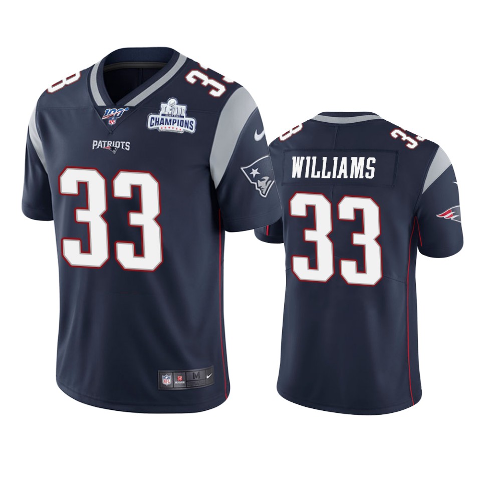 New England Patriots #33 Joejuan Williams Navy Super Bowl LIII Champions Vapor Limited NFL Jersey New England Patriots #33 Joejuan Williams Navy Super Bowl LIII Champions Vapor Limited NFL Jersey