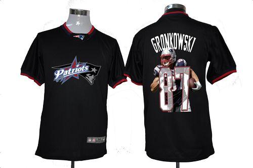 Nike Patriots #87 Rob Gronkowski Black Men's NFL Game All Star Fashion Jersey