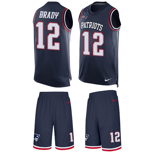 Nike Patriots #12 Tom Brady Navy Blue Team Color Men's Stitched NFL Limited Tank Top Suit Jersey Nike Patriots #12 Tom Brady Navy Blue Team Color Men's Stitched NFL Limited Tank Top Suit Jersey