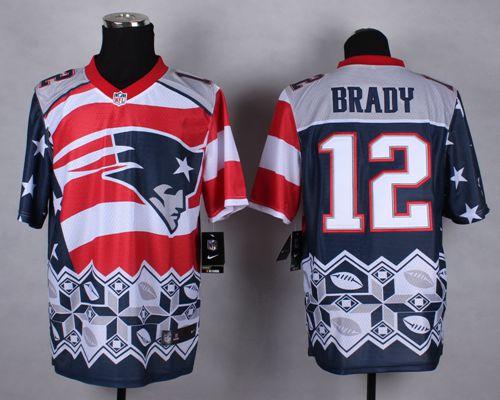 Nike Patriots #12 Tom Brady Navy Blue Men's Stitched NFL Elite Noble Fashion Jersey