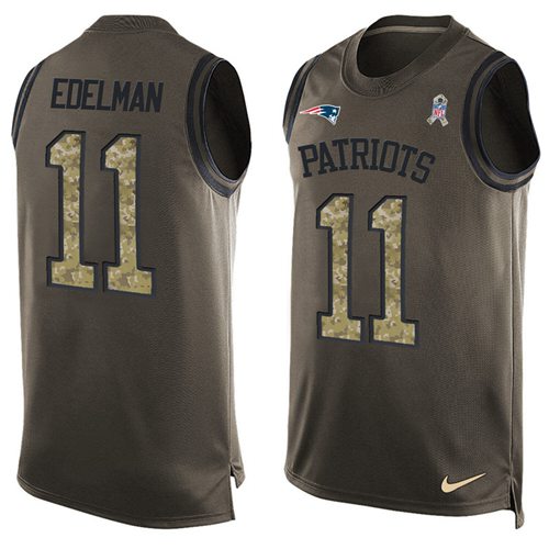 Nike Patriots #11 Julian Edelman Green Men's Stitched NFL Limited Salute To Service Tank Top Jersey Nike Patriots #11 Julian Edelman Green Men's Stitched NFL Limited Salute To Service Tank Top Jersey
