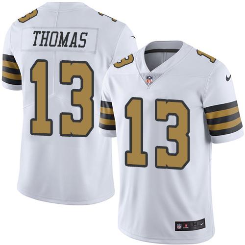 Nike Saints #13 Michael Thomas White Men's Stitched NFL Limited Rush Jersey Nike Saints #13 Michael Thomas White Men's Stitched NFL Limited Rush Jersey