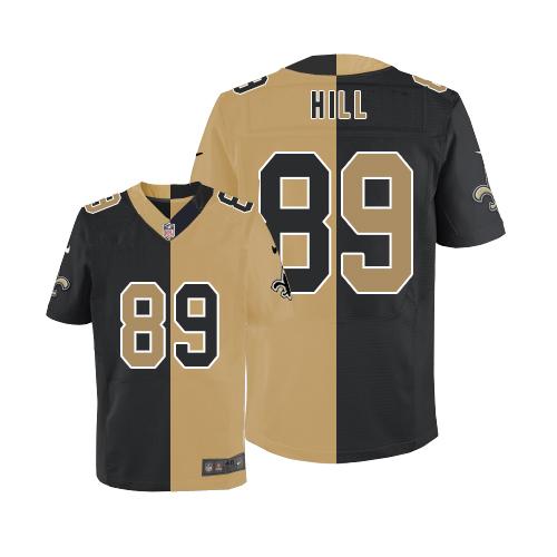 Nike Saints #89 Josh Hill Black/Gold Men's Stitched NFL Elite Split Jersey Nike Saints #89 Josh Hill Black/Gold Men's Stitched NFL Elite Split Jersey