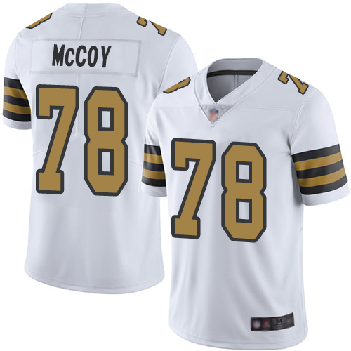 Nike Saints #78 Erik McCoy White Men's Stitched NFL Limited Rush Jersey Nike Saints #78 Erik McCoy White Men's Stitched NFL Limited Rush Jersey