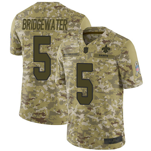 Nike Saints #5 Teddy Bridgewater Camo Men's Stitched NFL Limited 2018 Salute To Service Jersey Nike Saints #5 Teddy Bridgewater Camo Men's Stitched NFL Limited 2018 Salute To Service Jersey