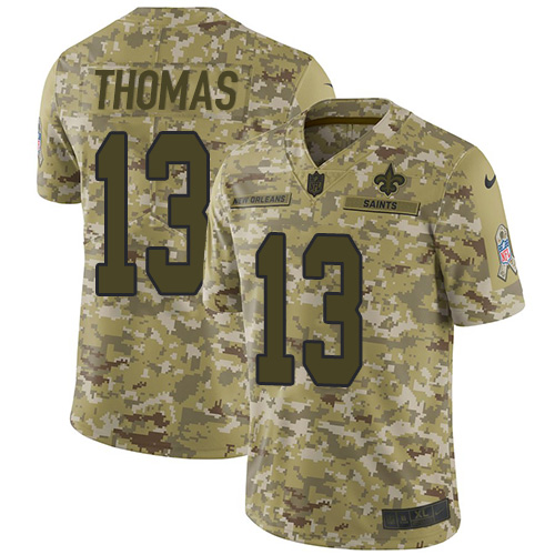 Nike Saints #13 Michael Thomas Camo Men's Stitched NFL Limited 2018 Salute To Service Jersey Nike Saints #13 Michael Thomas Camo Men's Stitched NFL Limited 2018 Salute To Service Jersey