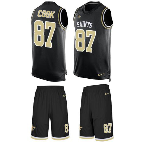 Nike Saints #87 Jared Cook Black Team Color Men's Stitched NFL Limited Tank Top Suit Jersey Nike Saints #87 Jared Cook Black Team Color Men's Stitched NFL Limited Tank Top Suit Jersey