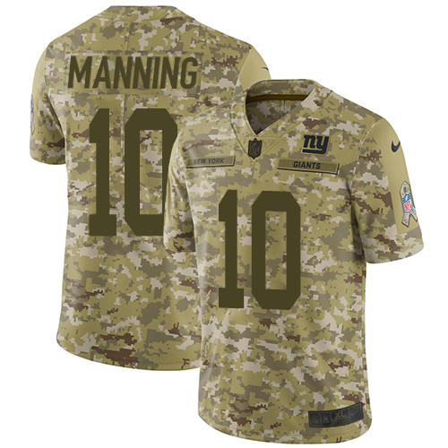 Nike Giants #10 Eli Manning Camo Men's Stitched NFL Limited 2018 Salute To Service Jersey Nike Giants #10 Eli Manning Camo Men's Stitched NFL Limited 2018 Salute To Service Jersey