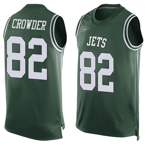 Nike Jets #82 Jamison Crowder Green Team Color Men's Stitched NFL Limited Tank Top Jersey Nike Jets #82 Jamison Crowder Green Team Color Men's Stitched NFL Limited Tank Top Jersey