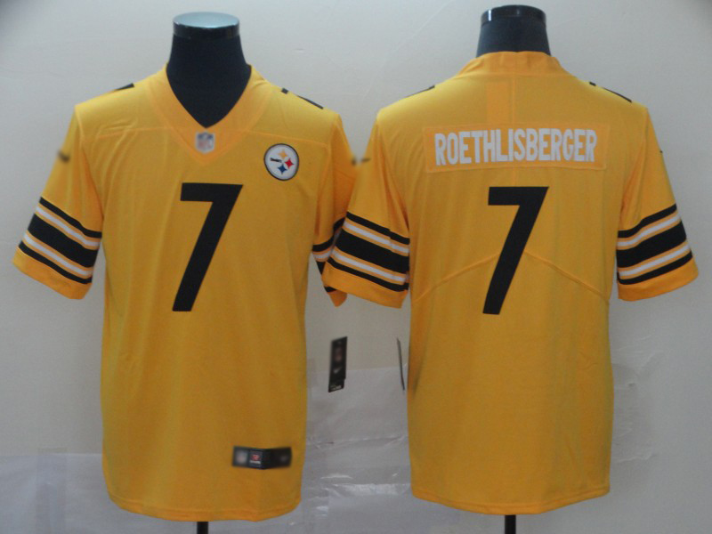 Nike Steelers #7 Ben Roethlisberger Gold Men's Stitched NFL Limited Inverted Legend Jersey