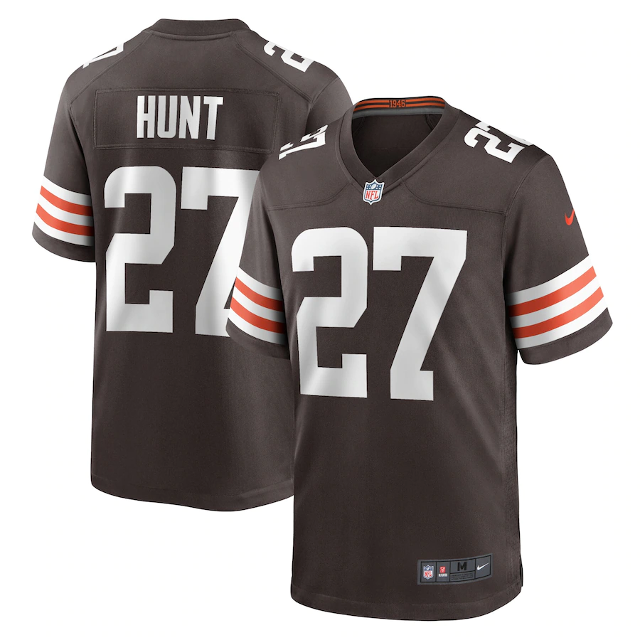 Men's Cleveland Browns #27 Kareem Hunt Brown Vapor Untouchable Limited Stitched Jersey
