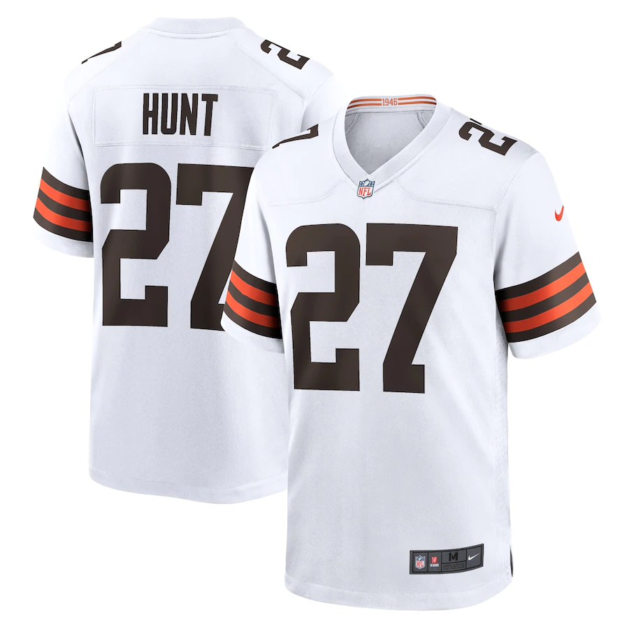 Men's Cleveland Browns #27 Kareem Hunt White Vapor Untouchable Limited Stitched Jersey