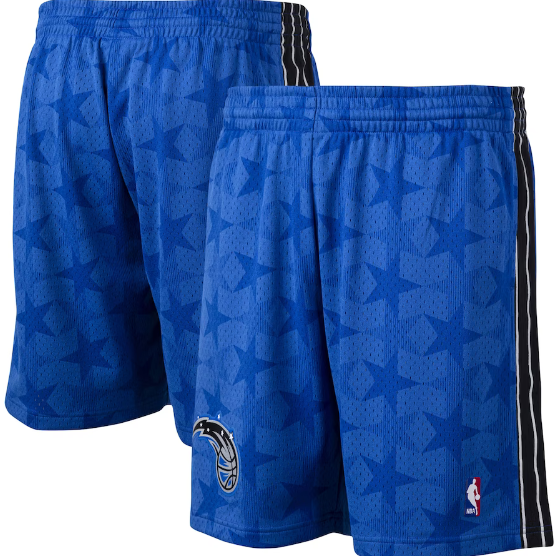 Men's Mitchell & Ness Blue Orlando Magic Hardwood Classics Logo Swingman Shorts Men's Mitchell & Ness Blue Orlando Magic Hardwood Classics Logo Swingman Shorts