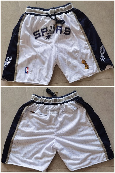 Men's White San Antonio Spurs Shorts (Run Small)