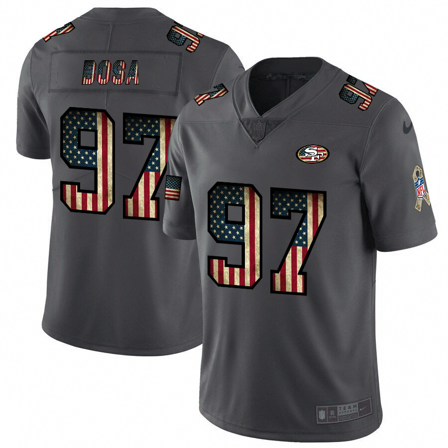 San Francisco 49ers #97 Nick Bosa Nike 2018 Salute to Service Retro USA Flag Limited NFL Jersey