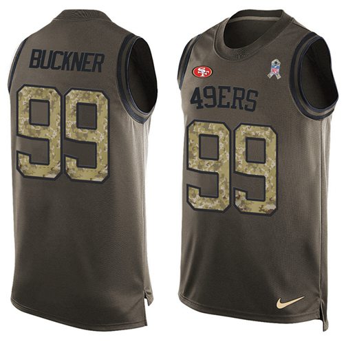 Nike 49ers #99 DeForest Buckner Green Men's Stitched NFL Limited Salute To Service Tank Top Jersey