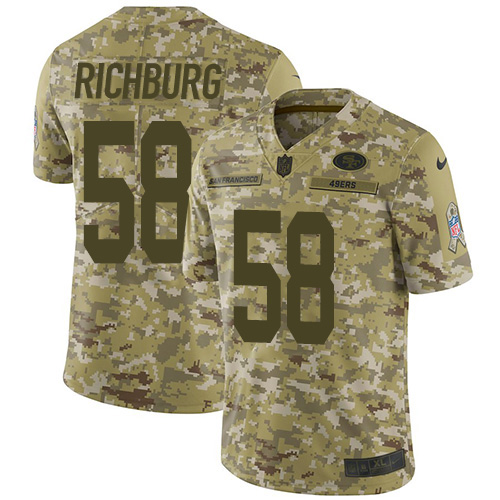 Nike 49ers #58 Weston Richburg Camo Men's Stitched NFL Limited 2018 Salute To Service Jersey