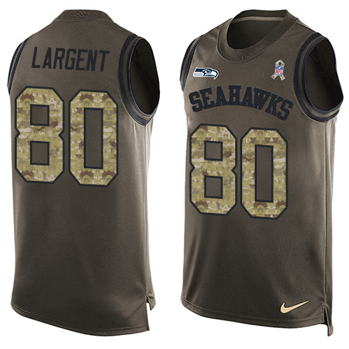 Nike Seahawks #80 Steve Largent Green Men's Stitched NFL Limited Salute To Service Tank Top Jersey Nike Seahawks #80 Steve Largent Green Men's Stitched NFL Limited Salute To Service Tank Top Jersey