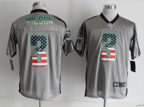 Nike Seahawks #3 Russell Wilson Grey Men's Stitched NFL Elite USA Flag Fashion Jersey Nike Seahawks #3 Russell Wilson Grey Men's Stitched NFL Elite USA Flag Fashion Jersey